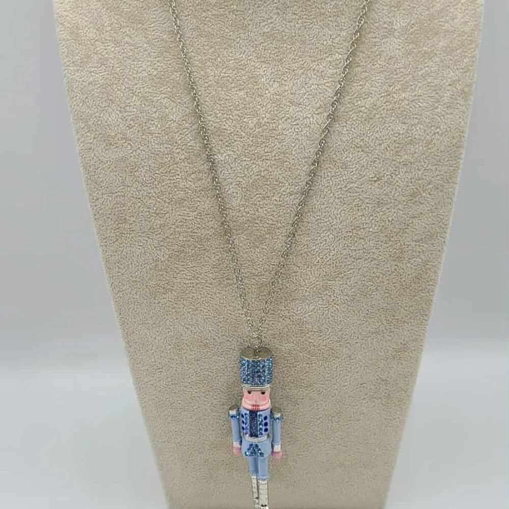 Betsey Johnson Blue Nutcracker Pendant NEW NWT